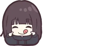 😋 Anime Mädchen, süß, Zunge raus, fröhlich, Cartoon telegram sticker
