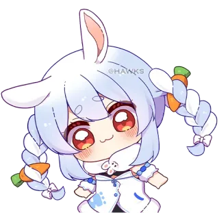 😏 @HAWKS Anime, Kawaii, Carino, Coniglio, Coniglietto, Cartone animato, Arte digitale whatsapp sticker