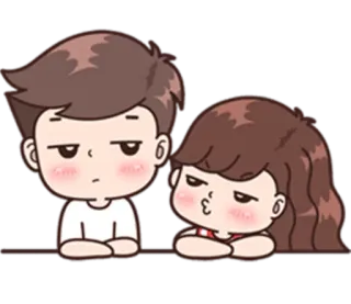 😒 dessin animé, couple, amour, relation, romance telegram sticker