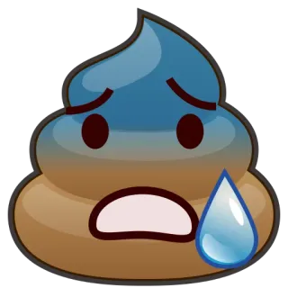 😰 Эмодзи, Какашка, Испуганный, Пот, Обеспокоенный whatsapp sticker