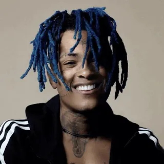 🖤 XXXTentacion rapper, muzikant, zanger, xxxtentacion, blauw haar, glimlachend telegram sticker