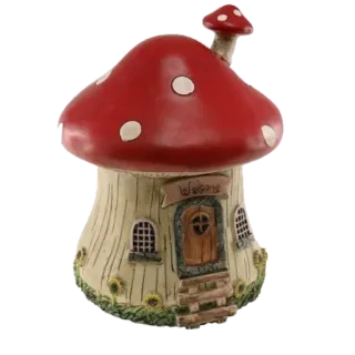 🍄 Welcome 버섯 집, 요정 집, 요정의 집, 정원 장식, 기발한, 미니어처 하우스 telegram sticker
