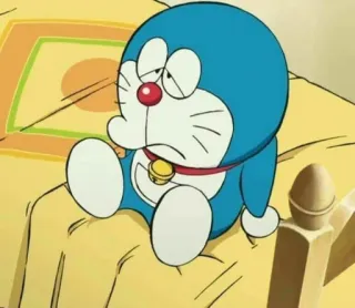 💈 Doraemon 哆啦A梦, 难过, 卡通, 动漫, 猫, 机器人, 蓝色 telegram sticker