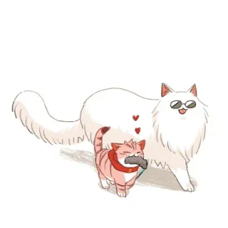 🐈 Katze, Kätzchen, Haustier, süß, Sonnenbrille, Herzen, Tiere telegram sticker