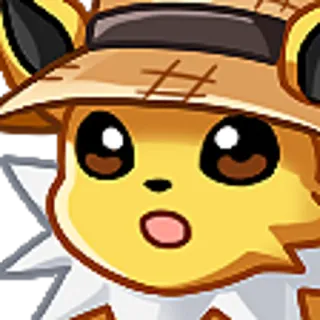 😮 Eevee, Pokémon, sombrero, lindo, animal, dibujos animados telegram sticker