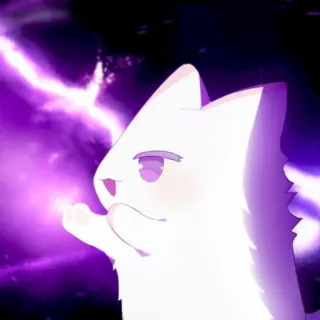 💮 cat, anime, magic, lightning, cute, fantasy telegram sticker