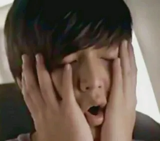 😱 shock, surprise, fear, emotion, asian, youth telegram sticker