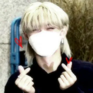 🌟 手指爱心, 韩流, 亚洲, 男性, 可爱 whatsapp sticker
