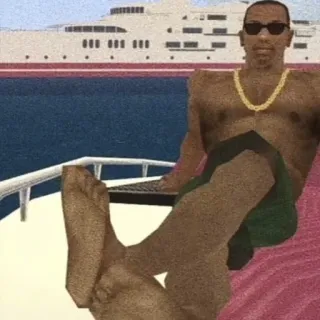 💅 CJ Grand Theft Auto: San Andreas CJ, Grand Theft Auto, San Andreas, videogame, personage telegram sticker