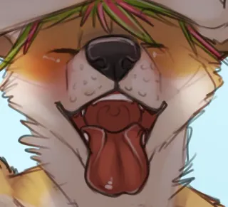 👅 Hund, Tier, Haustier, fell, süß, Zunge telegram sticker