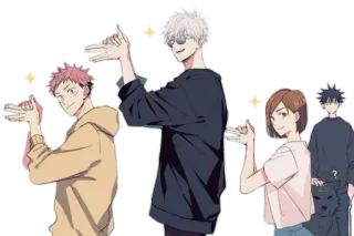 🤛 อนิเมะ, ตัวละคร, กลุ่ม, ท่าโพส telegram sticker