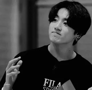 🐰 Jungkook kpop, bts, jungkook, chanteur, noir et blanc, garçon telegram sticker