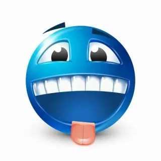 🌟 Smiley, Emoji, Biru, Wajah, Kartun, Ekspresi telegram sticker