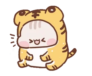 😉 압 lucu, kucing, harimau, binatang, kawaii, kartun telegram sticker