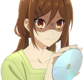 😒 Anime, Ragazza, Arrossire, Disco, Imbarazzato/a, Personaggio telegram sticker