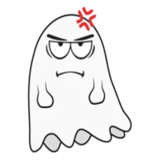 😡 Geist, wütend, Cartoon, gruselig, Halloween, Emoji whatsapp sticker