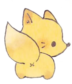 😶 fuchs, tier, niedlich, cartoon, illustration, kawaii whatsapp sticker