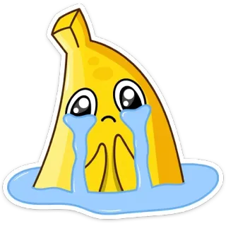 😭 Banane, weinend, traurig, Frucht, kawaii, Tränen telegram sticker