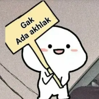 🔪 Gak Ada akhlak cartoon, bord, schattig, personage, tekening telegram sticker