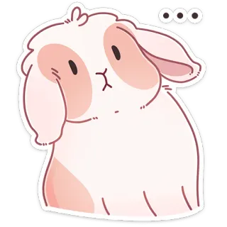 😐 ooo coelho, fofo, animal, orelhas caídas, adesivo, desenho animado whatsapp sticker