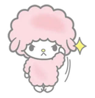 😤 rosa, cordeiro, fofo, kawaii, desenho animado, personagem telegram sticker