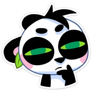 🤔 Panda, Sticker, Mignon, Dessin animé, Réflexion, Expression telegram sticker