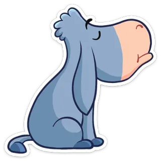 😾 Eeyore Winnie the Pooh イーヨー, ロバ, 漫画, 動物 telegram sticker
