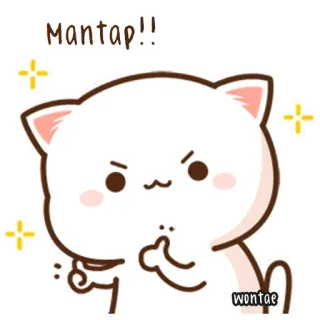 🍥 Mantap!! Katze, süß, Daumen hoch, positiv, Zustimmung telegram sticker