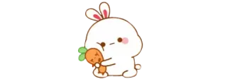 🧸 bunny, carrot, cute, sticker, animal, kawaii, cartoon telegram sticker