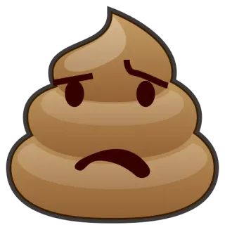 😟 какашка, эмодзи, грустный, коричневый, куча какашек, лицо whatsapp sticker