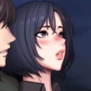 💭 kobieta, para, portret, anime telegram sticker