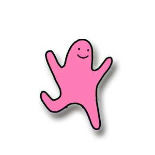 🌈 ピンク, キャラクター, ブロブ, 走る, シルエット, 漫画 telegram sticker