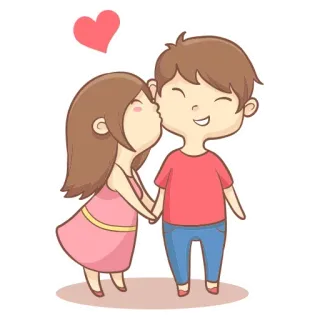 ❤️ bacio, amore, coppia, cartoni animati, romantico, cuore, carino telegram sticker