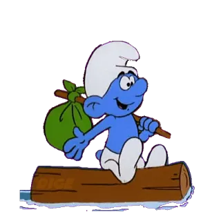 🚤 Smurf cartone animato, puffo, blu, tronco, vagabondo telegram sticker