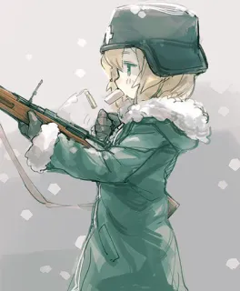 🔫 Anime, Militaire, Fusil, Soldat, Guerre, Dessin animé whatsapp sticker