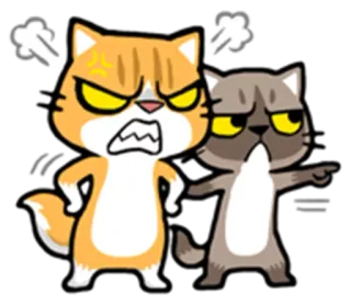 😡 Katze, wütend, zeigend, Streit, Cartoon, verärgert, Katzenartig whatsapp sticker