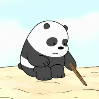 😥 Panda We Bare Bears Панда, We Bare Bears, Мультфильм, Медведь, Грустный, Милый whatsapp sticker