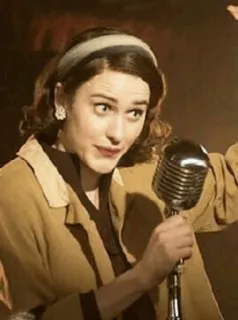 🤨 woman, microphone, comedian, retro, vintage, actress telegram sticker