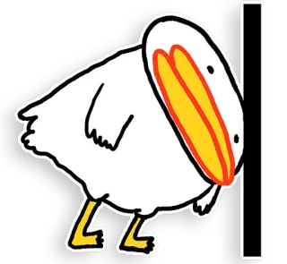 😐 cartoon, bird, pelican, humor, animal telegram sticker