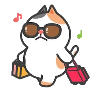 😎 cat, sunglasses, travel, luggage, cute, cartoon, sticker whatsapp sticker