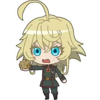 🥔 Tanya Degurechaff Saga of Tanya the Evil Anime, Chibi, Manga, Militär, Charakter, Fantasy whatsapp sticker