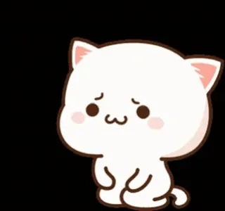 🙏 gatto, triste, carino, kawaii, cartone animato telegram sticker