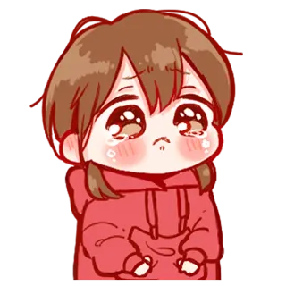 💞 アニメ, 泣く, かわいい, 悲しい, 涙, ちび whatsapp sticker
