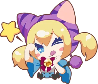 😉 mono, kawaii, gato, anime, chibi, dibujos animados whatsapp sticker