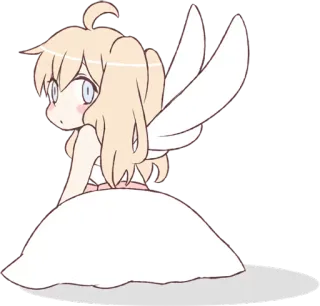😕 Anime, Menina, Fada, Bonito, Asas telegram sticker