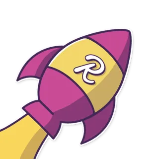 🌙 foguete, nave espacial, desenho animado, espaço, viagem, lançamento, vetor telegram sticker