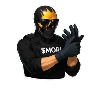 🚨 $MORI ทหาร, ความรุนแรง, ปืน, ถุงมือ, หัวกะโหลก, อาวุธ, หน้ากาก, เงิน telegram sticker
