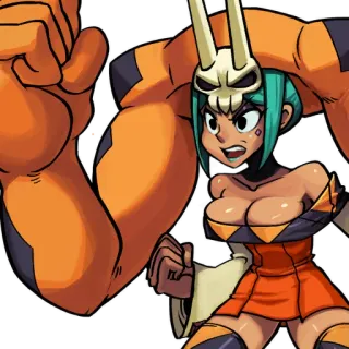 🏆 Squigly Skullgirls skullgirls, 애니메이션, 격투 게임, 비디오 게임, squigly telegram sticker
