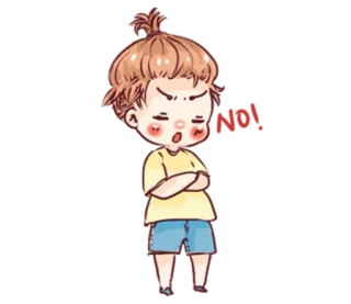 ❌ MOA angry, cute, kid, cartoon, expression, annoyed telegram sticker