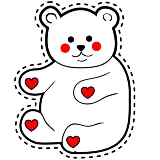 💋 gấu, gấu bông, dễ thương, động vật, tình yêu, trái tim, phim hoạt hình telegram sticker